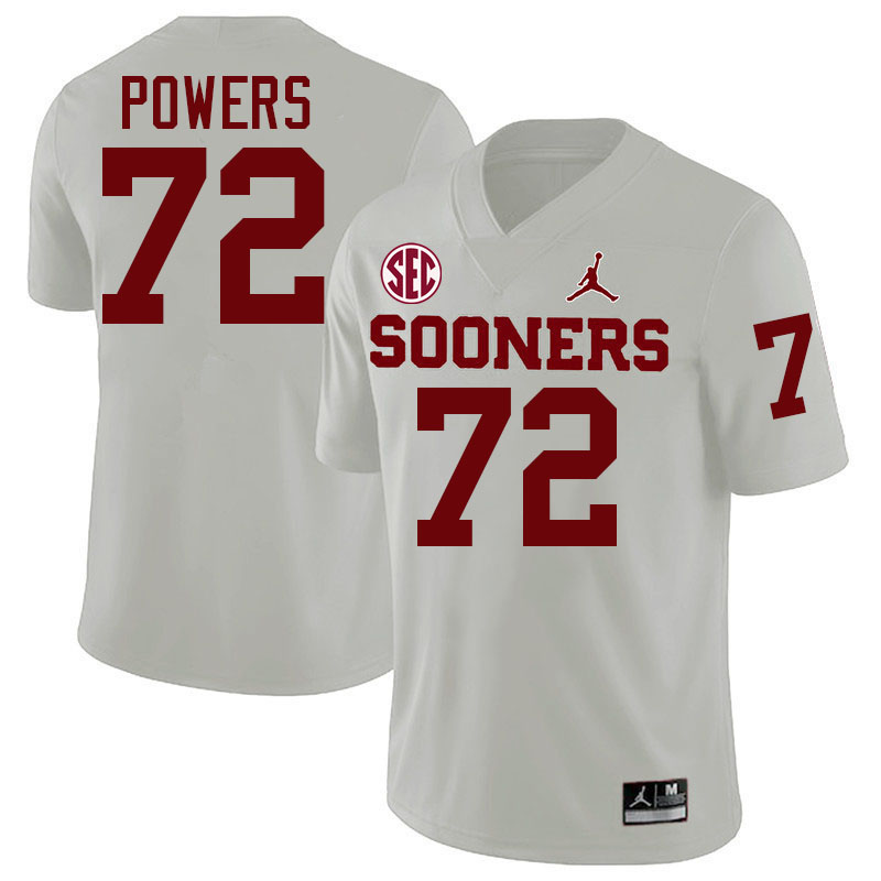 Oklahoma Sooners #72 Ben Powers College Football Jerseys,Uniforms-White